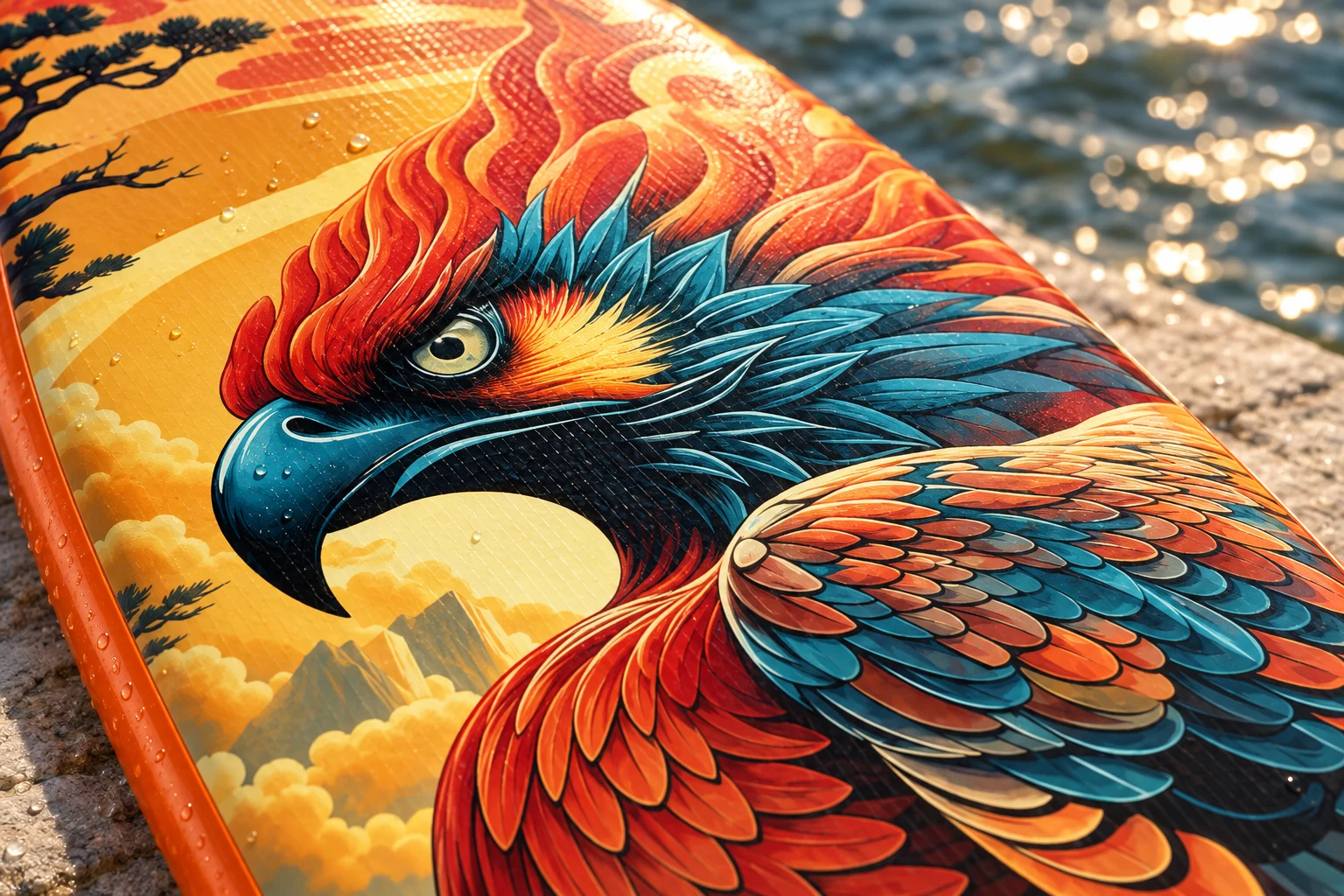 Close-up of the Phoenix Voyage board artwork