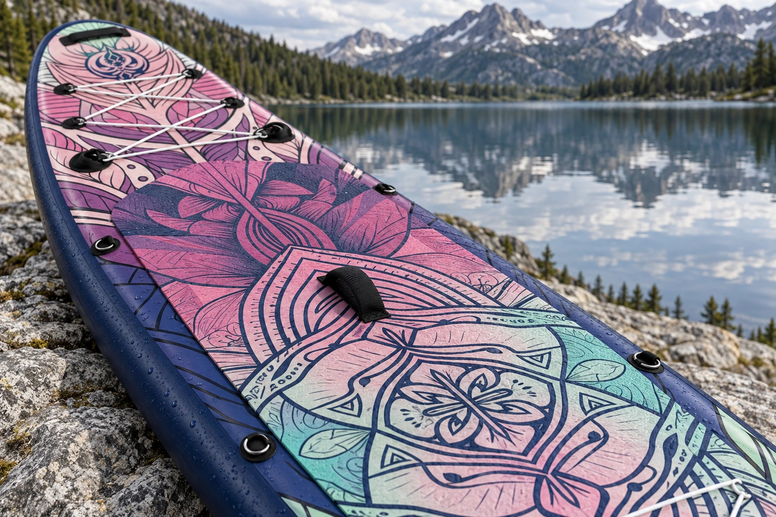 Close view of Oasis Adventure's printed deck and fittings